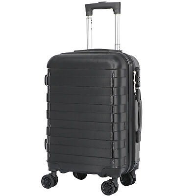 Carry On 21in Carry on Luggage Suitcase Spinner Wheels Side Expandable Black