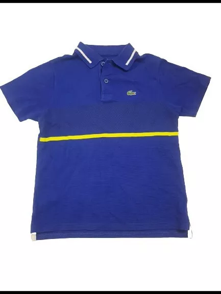 Polo Lacoste bambini blu a maniche corte base taglia 6-8 anni