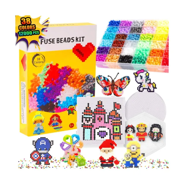 Bachmore Fuse Beads Craft Kit Melty Fusion Colored Beads- 12,000pcs 38 Colors...