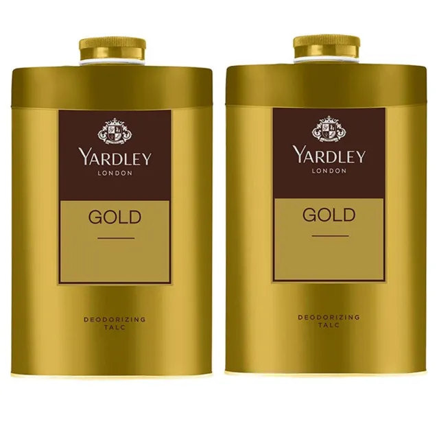 Talco corporal desodorante dorado Yardley London para hombre 250 gm x 2 (Paquete de 2)