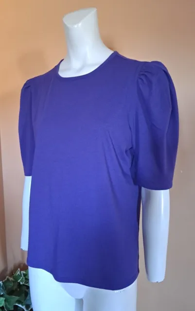 Rebecca Taylor Short Sleeve Top Shirt Blouse Women's Size L Purple