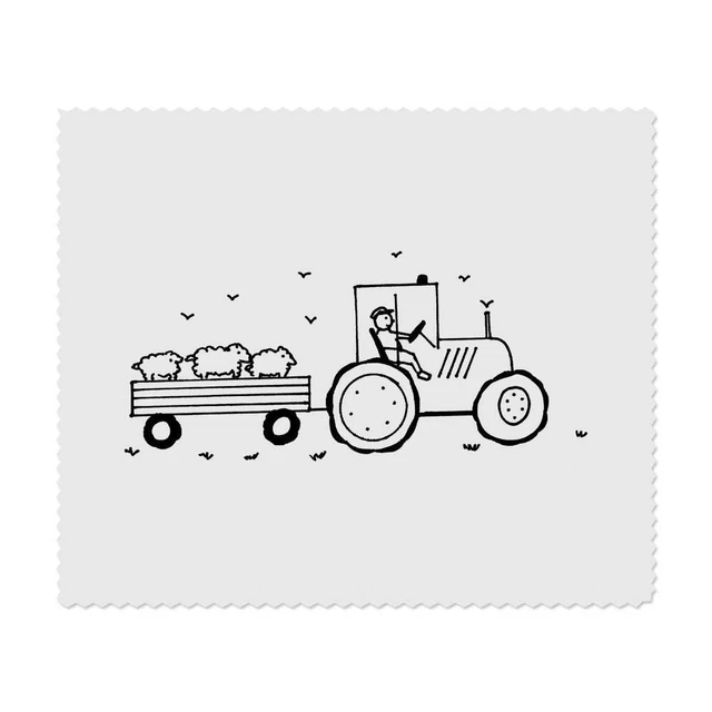 2 paños de limpieza de lentes ""Tractor Tirando de Ovejas"" (LC00019555)