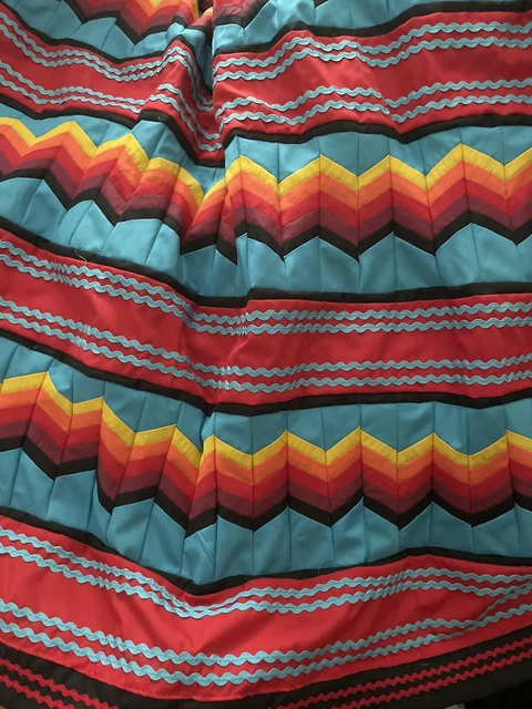 Red Seminole  Patchwork Skirt 38 Inches  Long New  9 Yards Patchwork