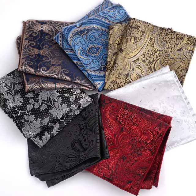 Men's Pocket Square Handkerchief Paisley Silk Hanky For Wedding Party Dress Suit