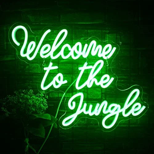 WELCOME TO THE Jungle Neon Sign Green LED Word Neon Light Signs for ...