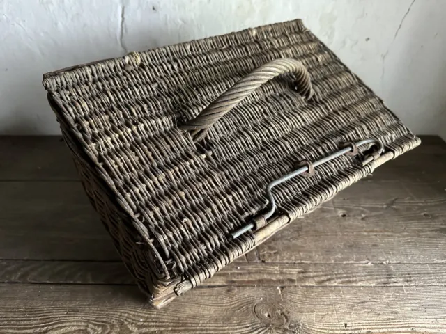 Petite Antique French Wicker Basket c1900
