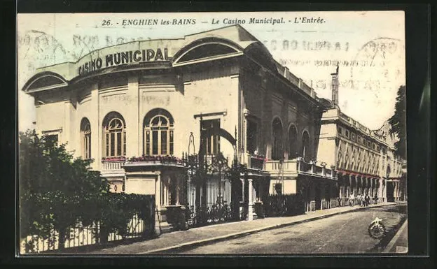 CPA Enghien-les-Bains, Le Casino Municipal, L'Entrée 1933