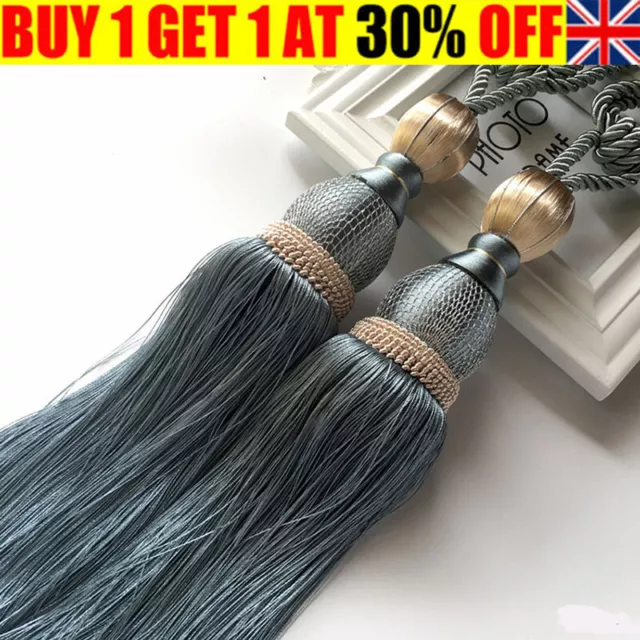 1pc Luxury Curtain Holdbacks Rope Tie Backs Tassel Tiebacks Beaded Ball DecCR