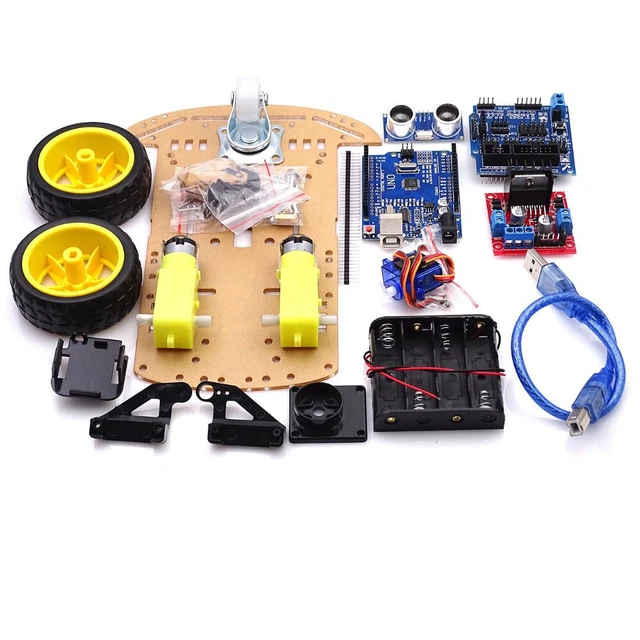EASY DIY AVOIDANCE Tracking Motor Smart Robot Car Chassis Kit 2WD ...