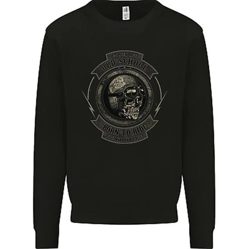 Old School Motorcycle Motorbike Biker Mens Sweatshirt Jumper