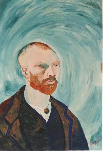 COPIA D'AUTORE  "Autoritratto" Van Gogh olio su tela cm 40x60