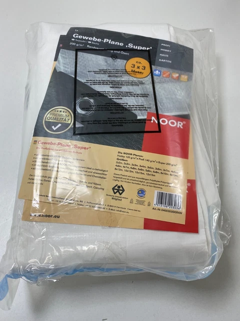 NOOR Abdeckplane SUPER 200g/m² Grün 3x3 m,Allzweckplane für Schutz vor Witterung