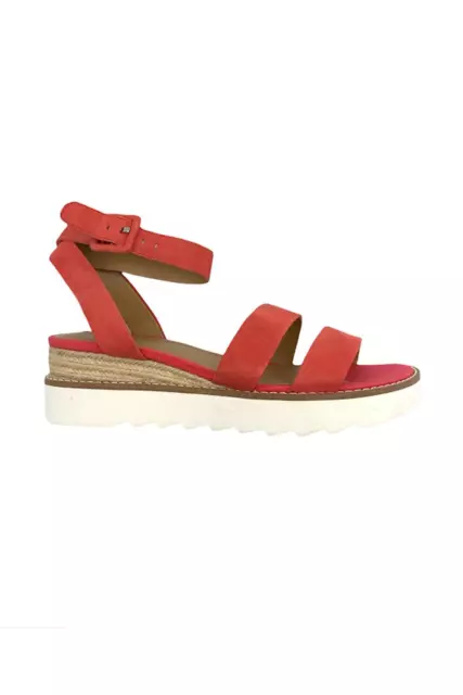 Franco Sarto Suede Ankle Strap Wedges Connolly Coral