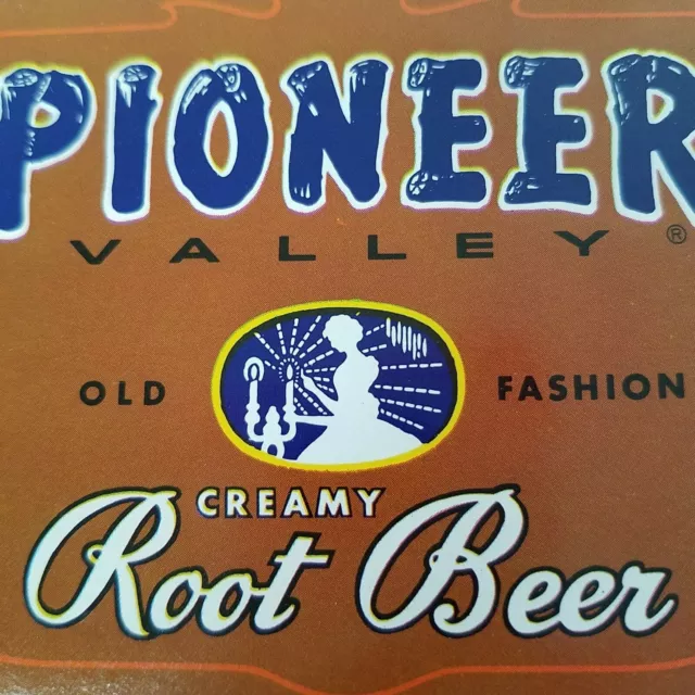Pioneer Valley Old Fashion Creamy Root Beer Soda Pop Bottle Label VTG Advertise