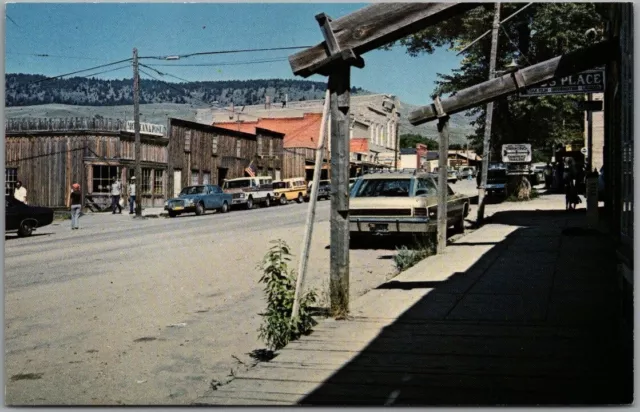 1960s Virginia City, Montana Postcard Downtown / Main Street View Chrome Unused