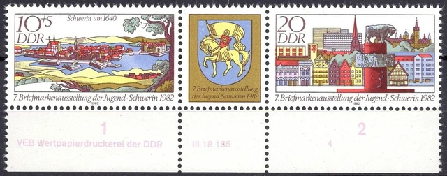 DDR 1982 Mi.Nr. 2722-2723 ** postfrisch Eckrand mit DV Druckvermerk FN 4