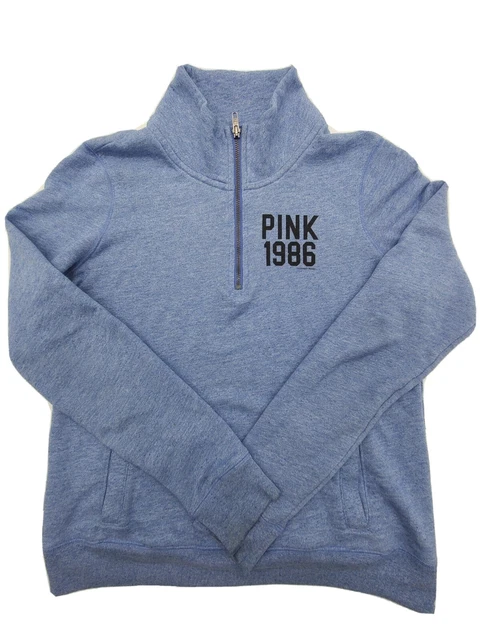 Victorias Secret Size Small Blue Half Pullover Sweatshirt