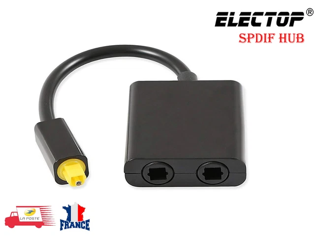 Répartiteur Audio Optique SPDIF - 1 Entrée Vers 2 Sorties, Mini Format