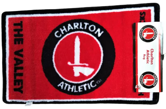 CHARLTON ATHLETIC FC ADDICKS FOOTBALL RUG WELCOME / BATH MAT 50x80cm THE VALLEY