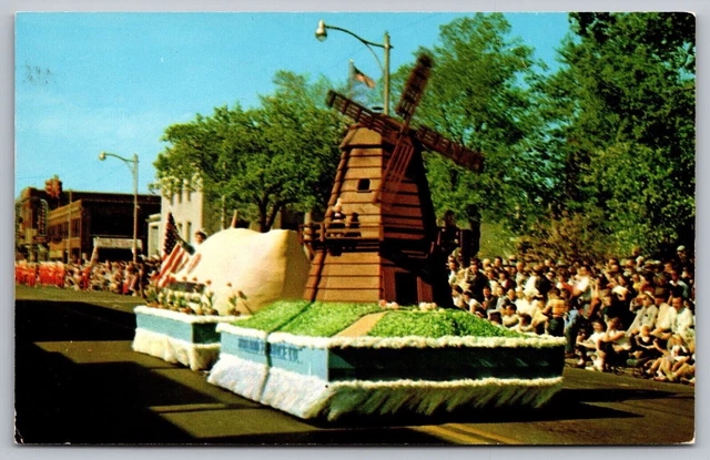 Float Parade Tulip Festival May Holland Michigan Postcard PM Muskegon MI Cancel