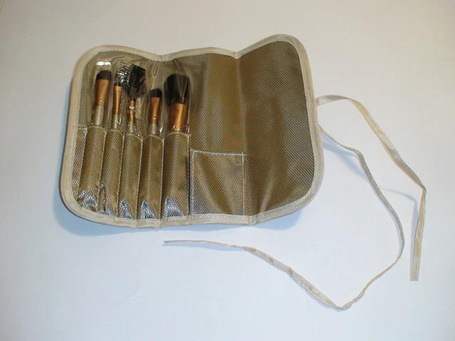 Set Pennelli Trucco Per Make-Up 5 Pezzi Bottega Verde Con Trousse-Cosmetic Brush