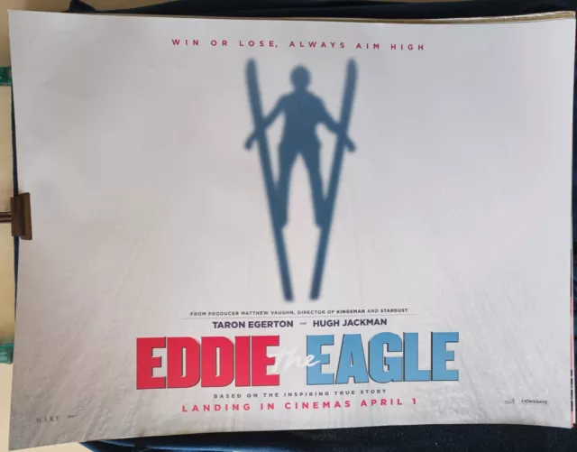 Eddie The Eagle  Hugh Jackman Taron Egerton Original Quad Cinema Poster