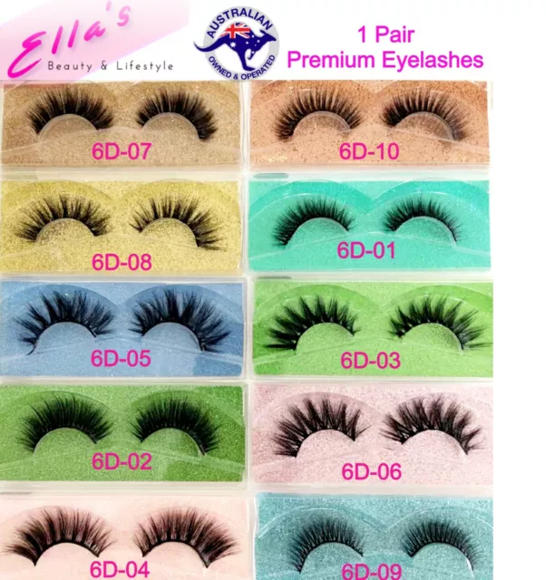 AU Stock 1 Pair 6D Natural Thick Long Makeup Fake Eyelashes False Eye Lashes