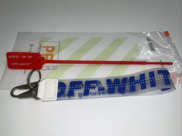 OFF-WHITE Lanyard Keychain Industrial Clasp Blue Clear, Red Zip Tie Off-White