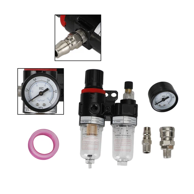 AFC-2000 Filtre Séparateur Huile/Eau Régulateur De Compresseur D'Air 1/4"