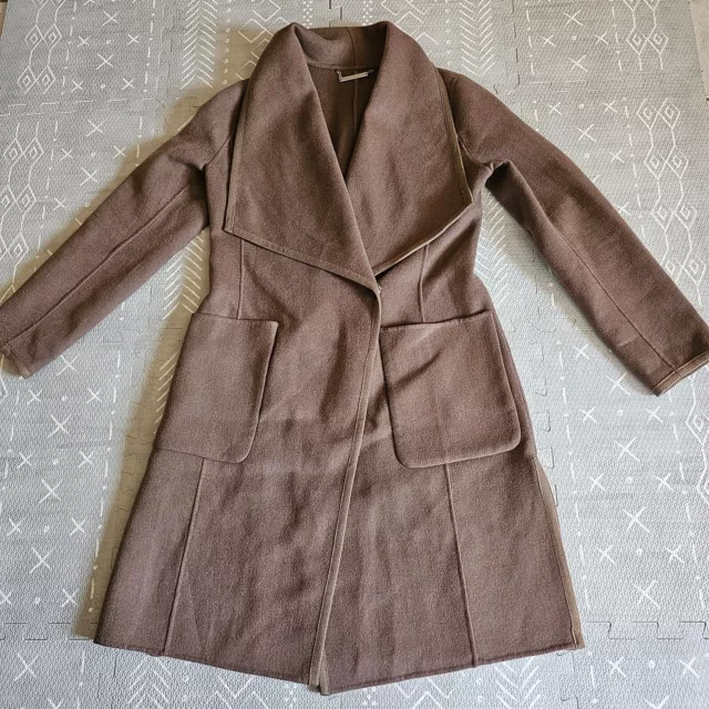 Diane Von Furstenberg Trench Coat Ladies XS Brown Solid Long Sleeve
