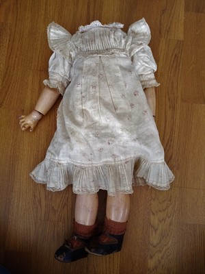 corps ancien de poupée Jumeau robe fleuri et chaussures 