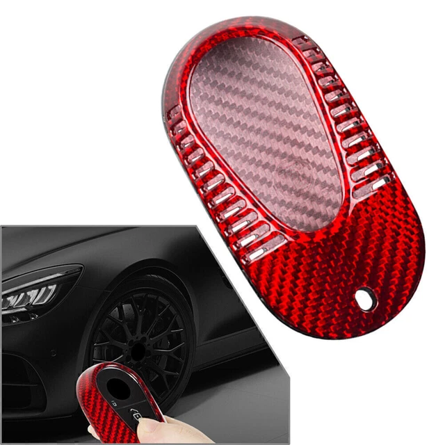 1x custodia portachiavi in fibra di carbonio rossa adatta a Mercedes Benz Classe S S S400 S450l 2021