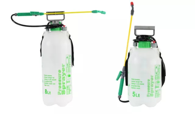 Pressure Sprayer 2 5 8 10 Litre Manual Bottle Knapsack Weed Killer Garden  LTR UK