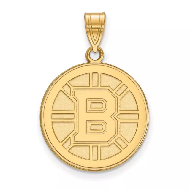 14K Gelbgold NHL LogoArt Boston Bruins großer Anhänger L-25mm W-18mm