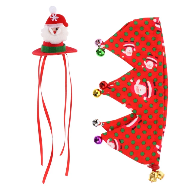 2 piezas Disfraz de perro Sombrero Mascota Gorro de Navidad Enrojecimiento Set Navidad