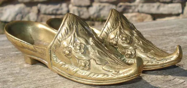 -Bronze XIX ème Paire de Souliers Shoes Clogs Chaussures style Louis XV