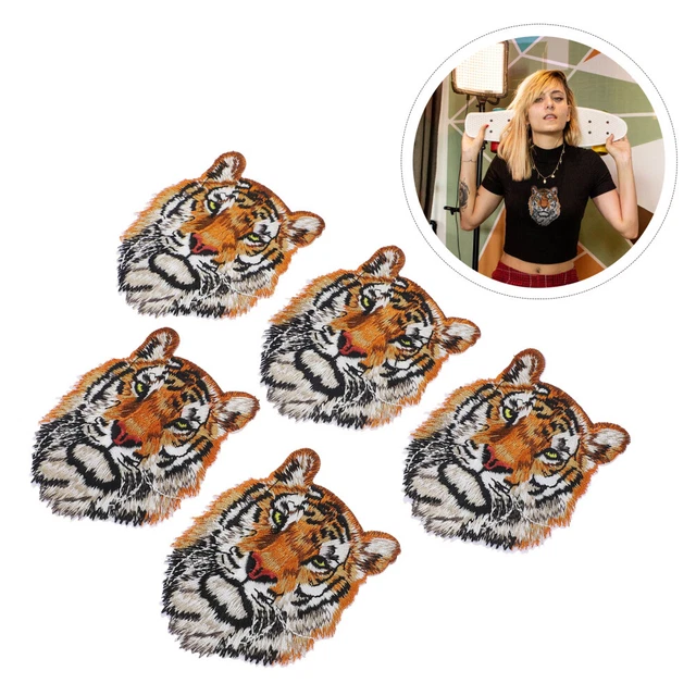 Toppa In Poliestere A Forma Di Testa Di Tigre – 20x25,5 Cm, Da Stirare O Cucire, Gialla E Nera