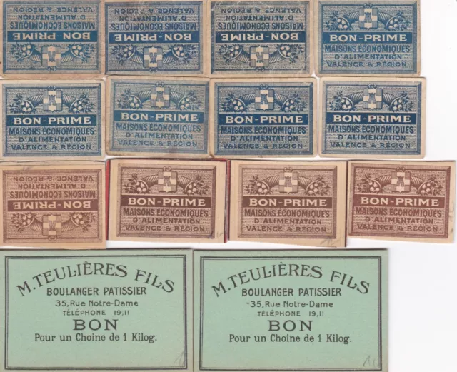 Set of 14 Banknote France Paris - Bon Pour un Choine de 1 Kilo, VF 1914-1925