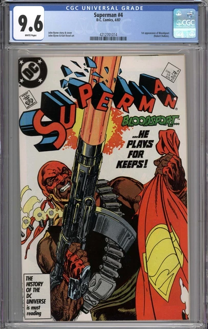 Superman #4 CGC 9.6 NM+ 1st Appearance of Bloodsport WHITE PAGES