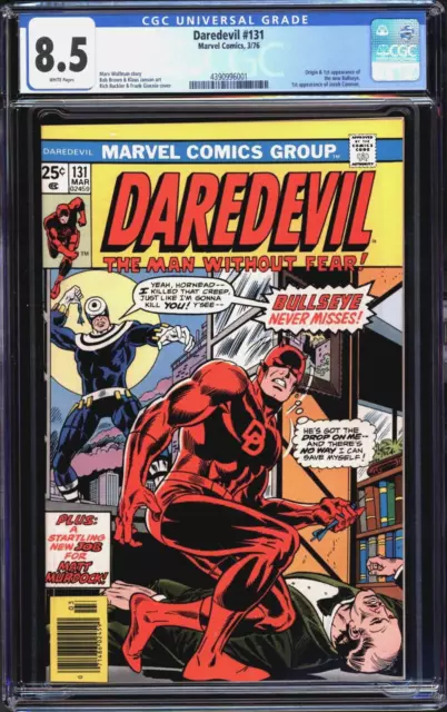 Daredevil #131 Cgc 8.5 White Origin & 1St App Bullseye #4390996001