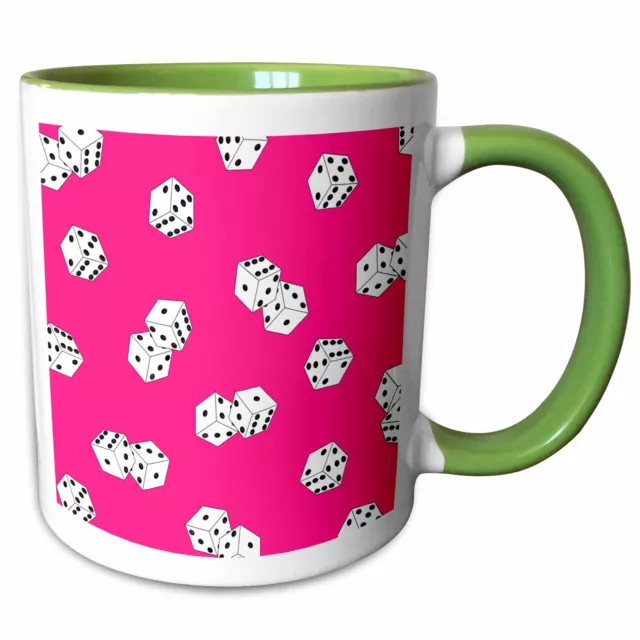 3dRose Pink and White Dice Print Mug