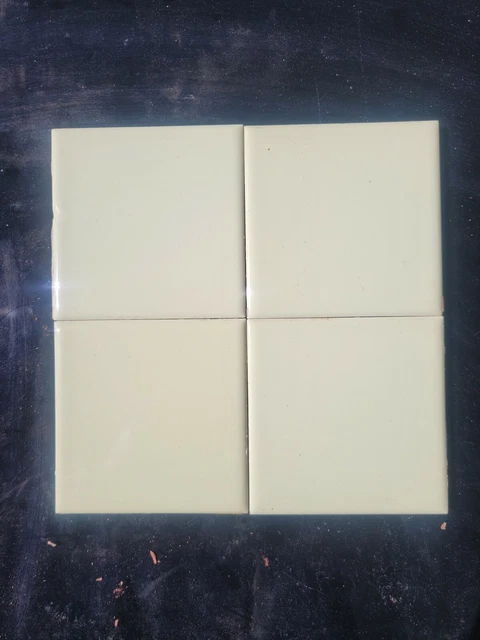 Vintage 40 Yellow Ceramic Tiles  Reclaimed Bathroom Kitchen Arts & Crafts