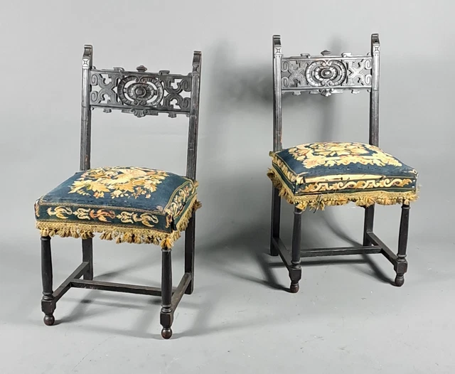 Paire De Fauteuils Style Regency En Hêtre Peint Et Patiné - XIXe Siècle - Occasion (Brocante)