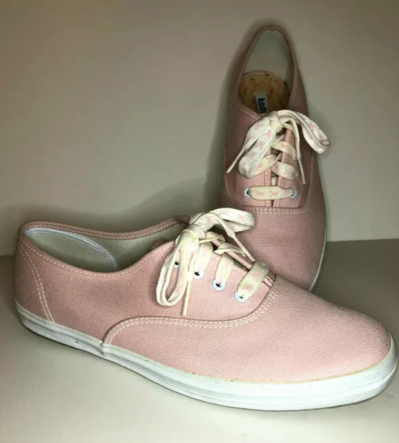 Keds Canvas Champion Pink Ribbon Breast Cancer Sneakers Tennis Shoes Womens 7.5