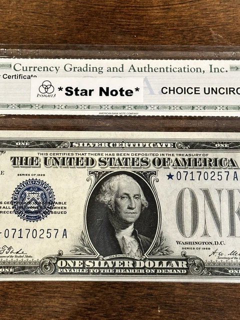 1928 $1 One Dollar Silver Funnyback STAR NOTE Fr. 1600* Uncirculated *07170257A 3