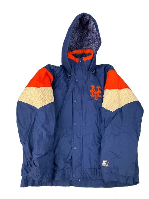 Vintage NY Mets Starter Parka Down Jacket 90s Size XL Rare