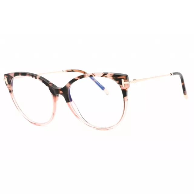 TOM FORD WOMEN'S Eyeglasses Coloured Havana/Clear Plastic Cat Eye ...
