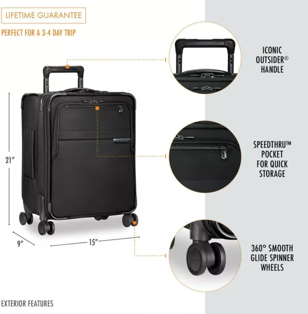 NEW - Briggs & Riley Baseline-Softside CX Expandable Wide-Body Carry-On Spinner 3