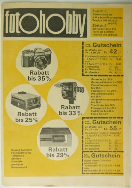 foto hobby Katalog Konvolut 3 Prospekte 1965 H-24010