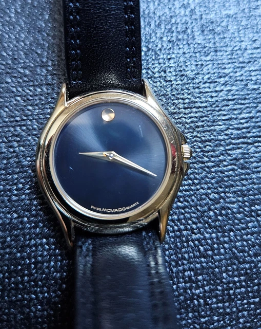 Movado Museum 87-E4-0823 Swiss Made Genuine Leather Quartz Analog Ladies Watch